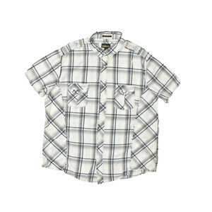 Helix Men's XXL Athletic Fit Short Sleeve Plaid Button-Down Shirt Pearl Snap